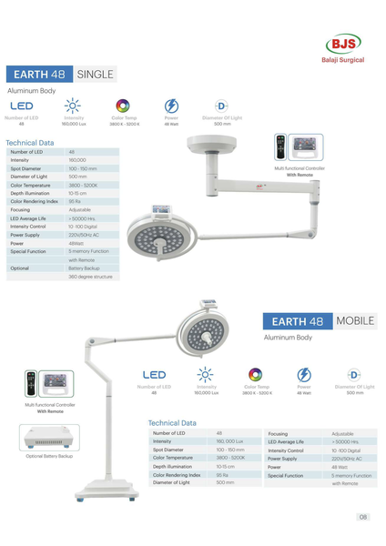 Earth 48 Single-Dome LED Operating Light — first page