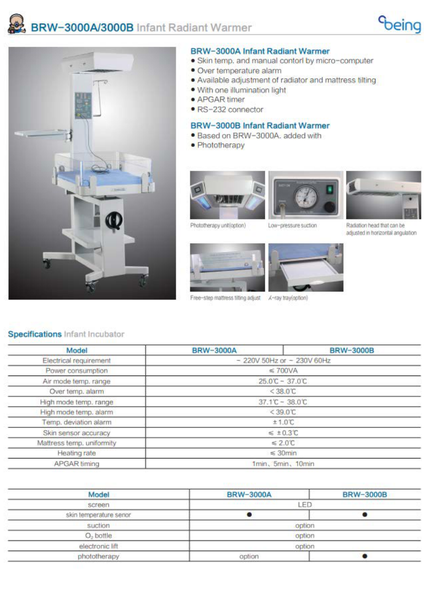 Infant Radiant Warmer BRW-3000A — first page
